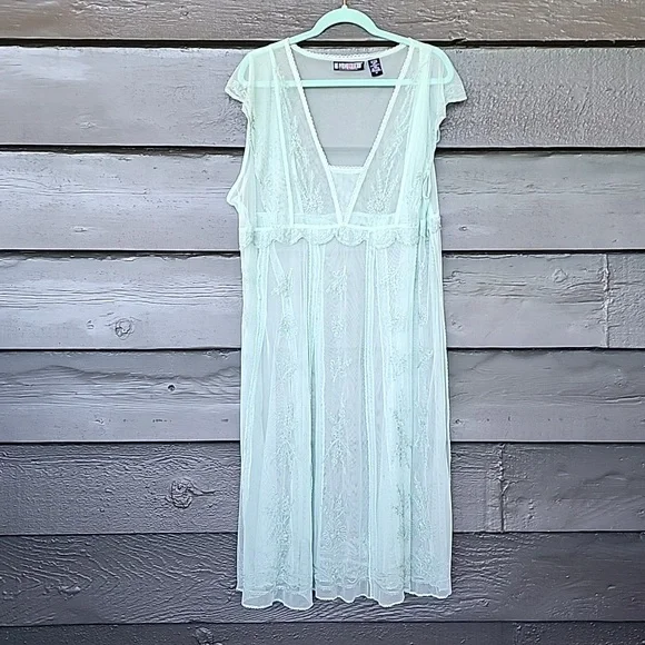 The Pyramid Collection Mint Green Sheer Dress - Picture 1 of 7